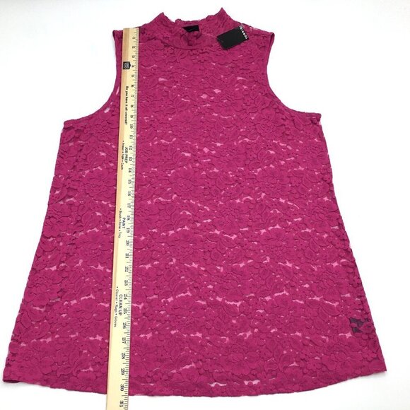 NEW Torrid Women's Pink Lace Top Mock Neck Sleeveless Sheer Blouse size 3X - Picture 6 of 9